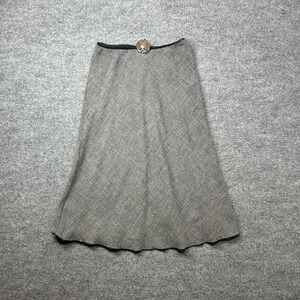 Vintage‎ Von Mozart A-Line Maxi Skirt Women's Gray Lace Trim USA Made - Medium